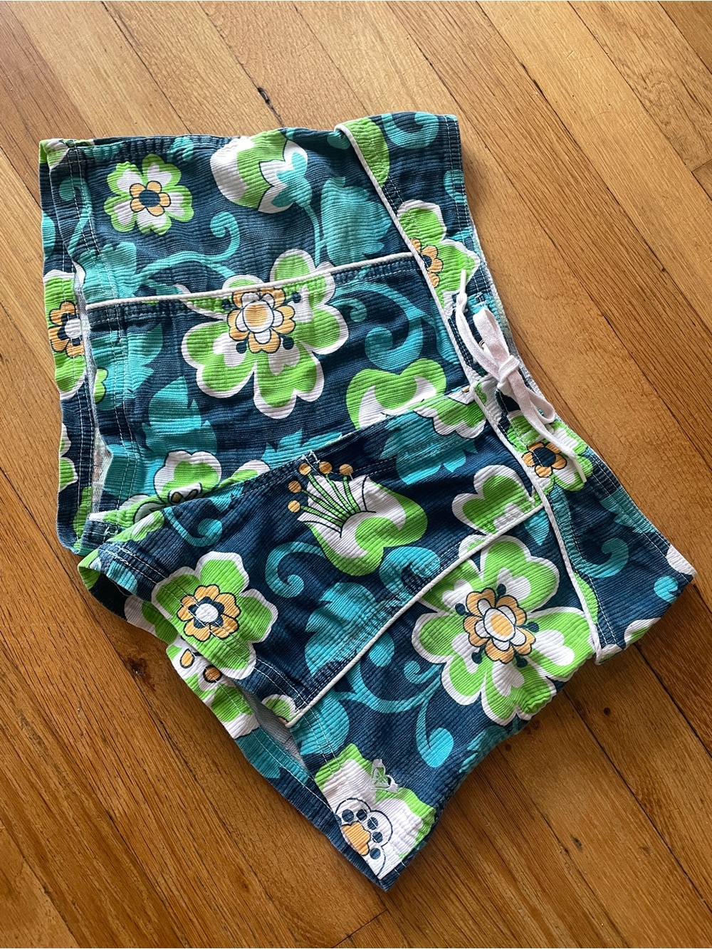 Vintage 90âs ROXY Board Shorts Size 7 Blue, Turquoise, Green, Hawaiian Flowers - Picture 12 of 13